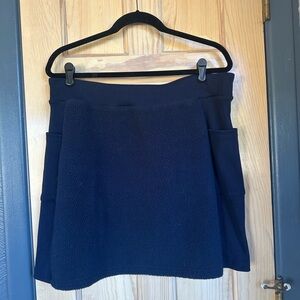 Navy Women's Fleece Skirt with Stretchy Side Panels XXL